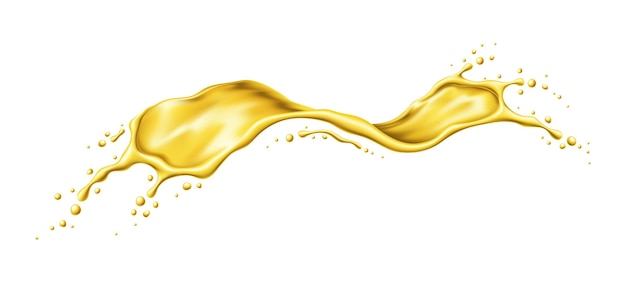 Vector beer oil or juice splashes realistic swirl