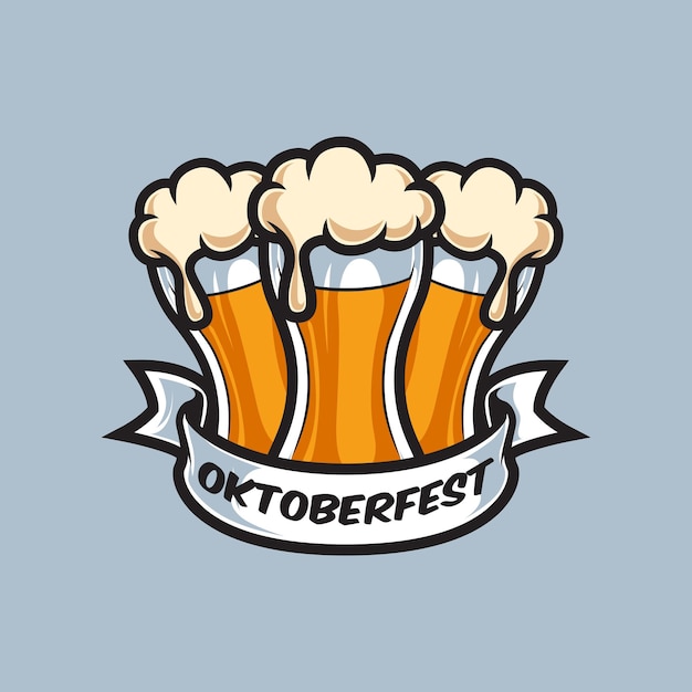 BEER OKTOBERFEST BADGE RIBBON LOGO