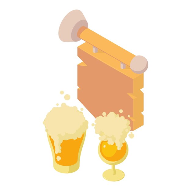 벡터 맥주 파티 아이콘 웹에 대 한 맥주 파티 벡터 아이콘의 아이소메트릭 그림