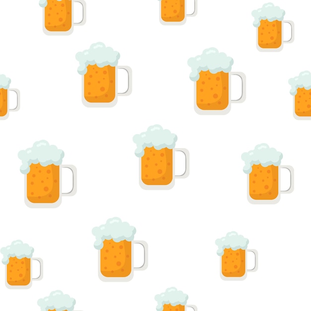 Vector beer pattern flat vector illustration