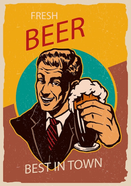 Beer retro poster