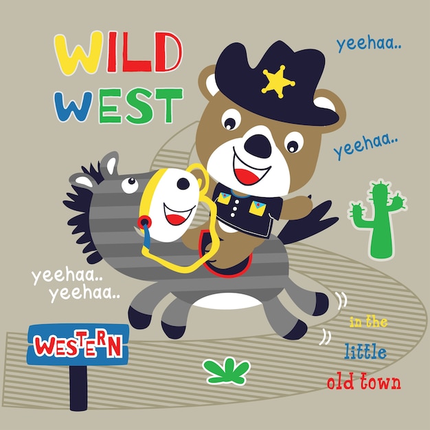 Vector beer sheriff cartoon vector