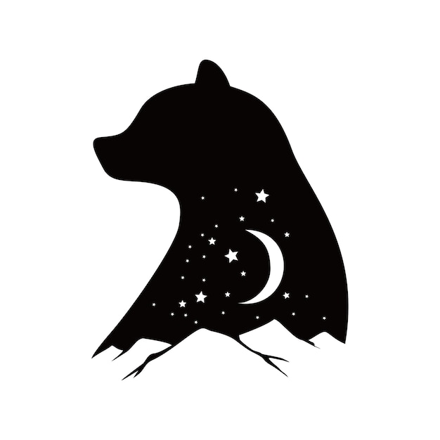 beer silhouet logo ontwerp wild dier teken en symbool