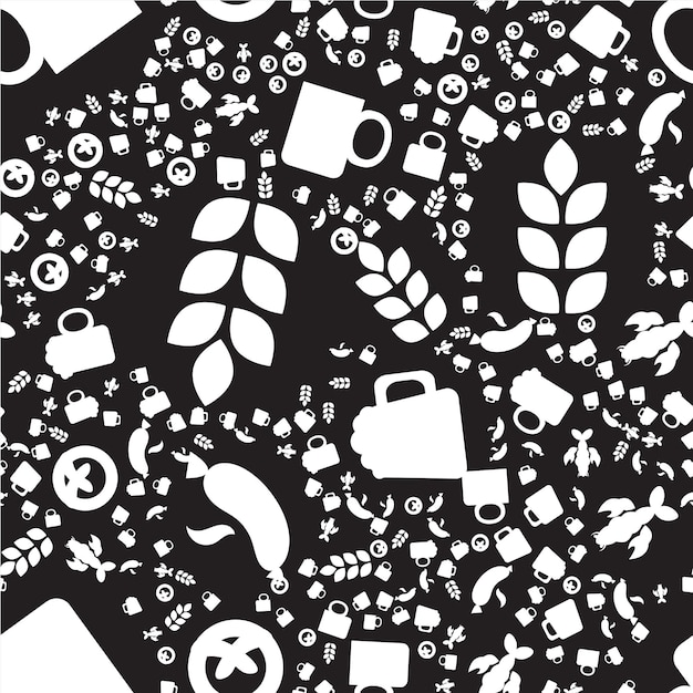 Beer silhouette seamless pattern