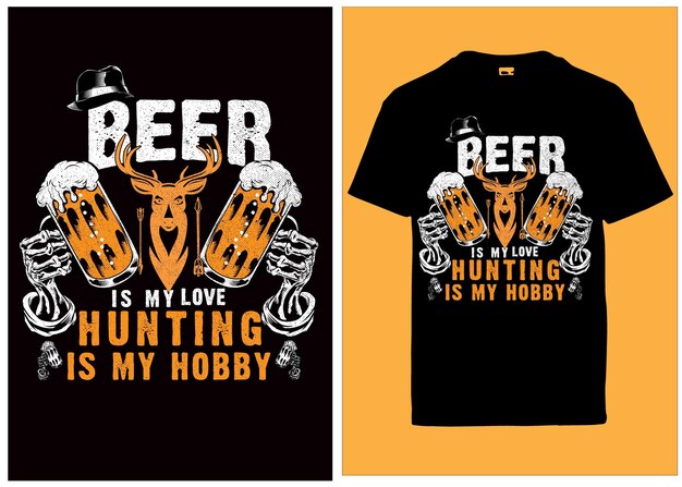 Vector beer t shirt design template