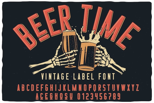 Beer time label font