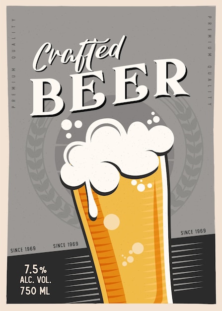 Beer typography poster design or banner for offer