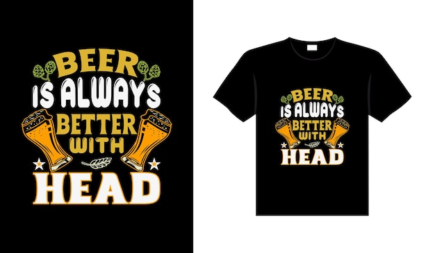 Beer typography vector lettering illustration vintage t-shirt design for print