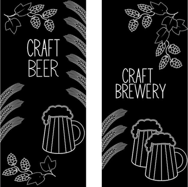 Beer vertical banners set 2