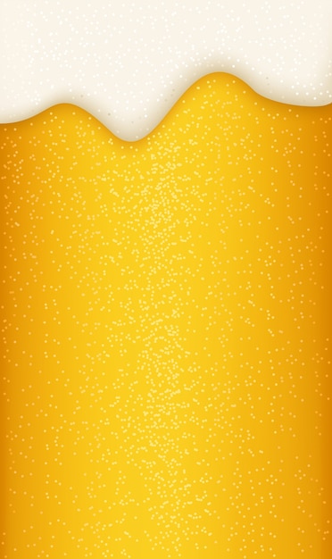 Beer with foam and bubbles, lager beer background