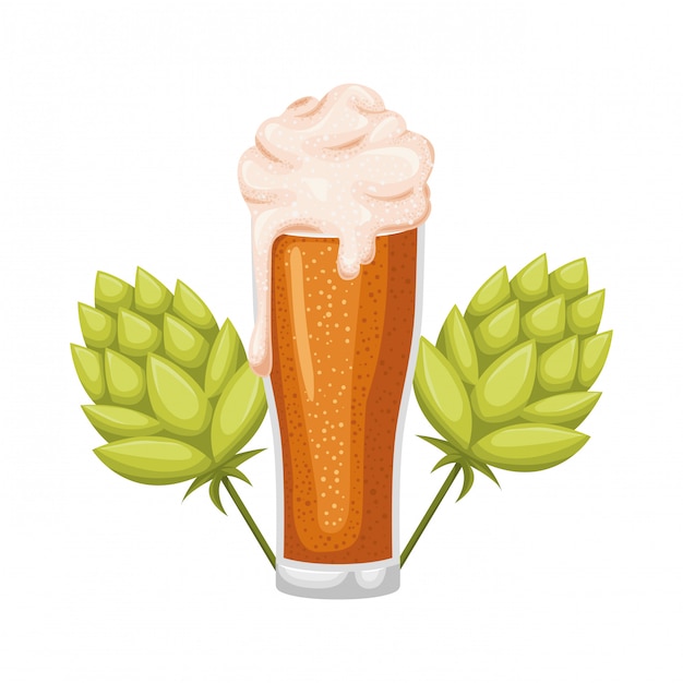 Vector beer with foam isolated icon