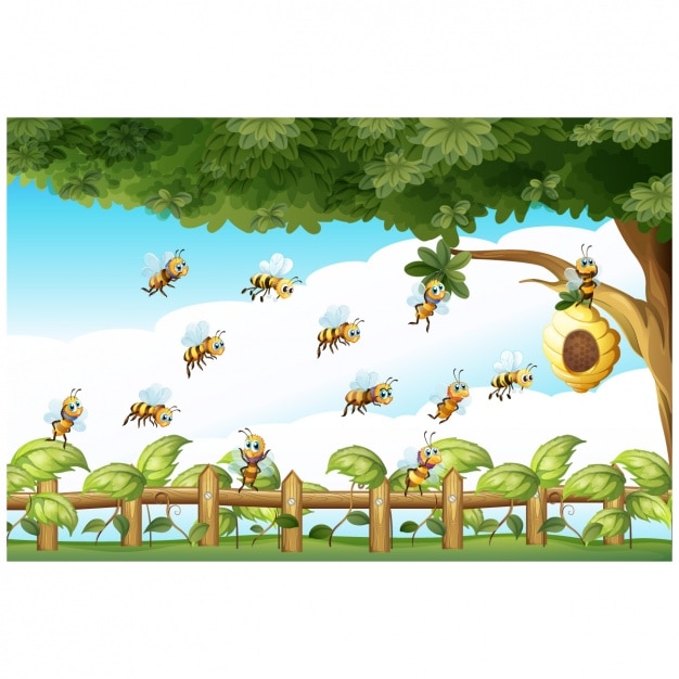 Vector bees background design