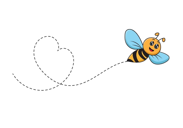 Vector bees spreading love bees flying clipart illlustraton