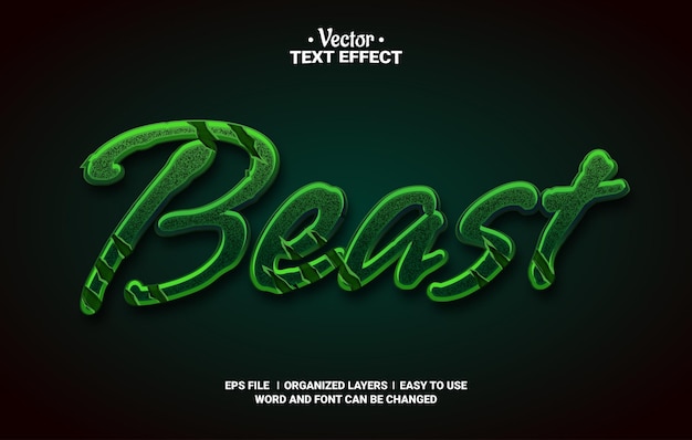 Beest bewerkbaar vectorteksteffect