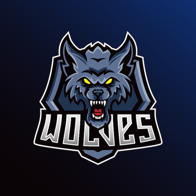 Beest mascotte esport logo illustratie sjabloon.