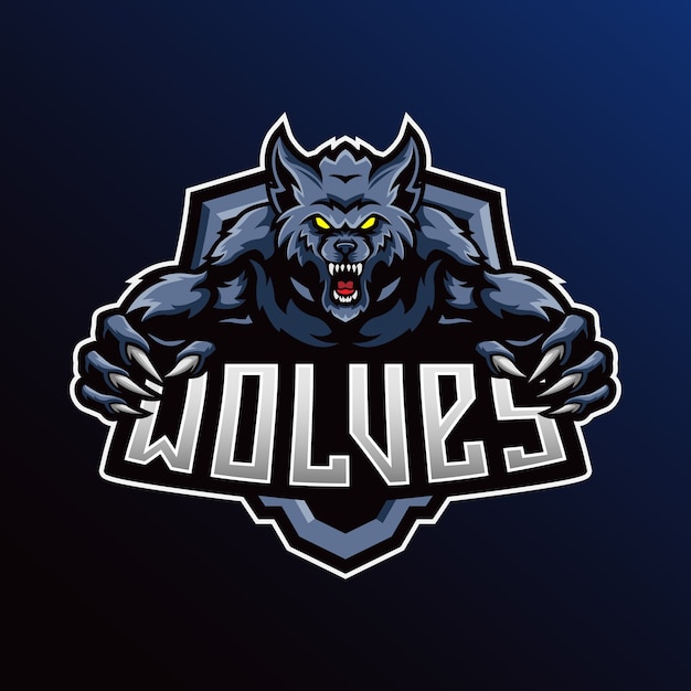 Vector beest mascotte esport logo illustratie sjabloon.