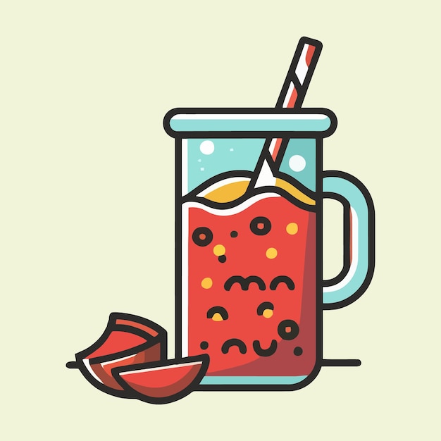 Beet juice simple minimalism flat color vector sketch illustration