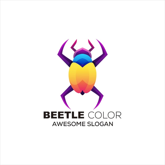 beetle colorful logo vector