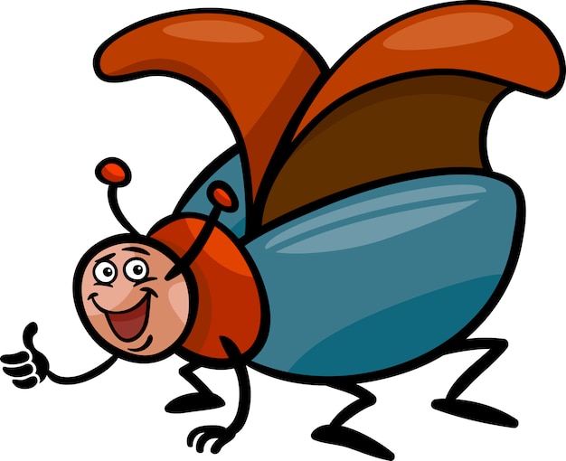 Vector beetle insect cartoon illustration