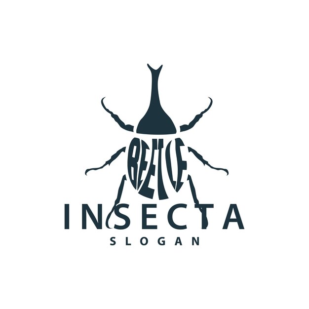 정벌레 로고 디자인 간단한 실루 곤충 동물 일러스트 템플릿 터