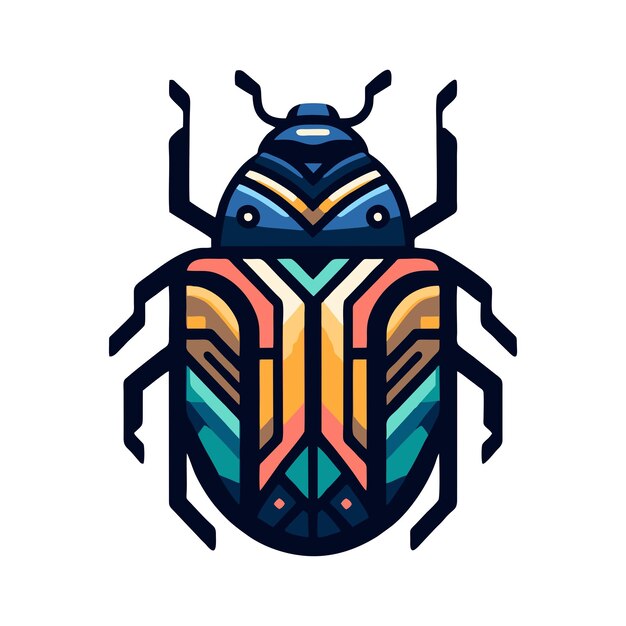 Vector beetle logo flat vector design