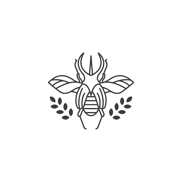 Beetle minimalist line logo design