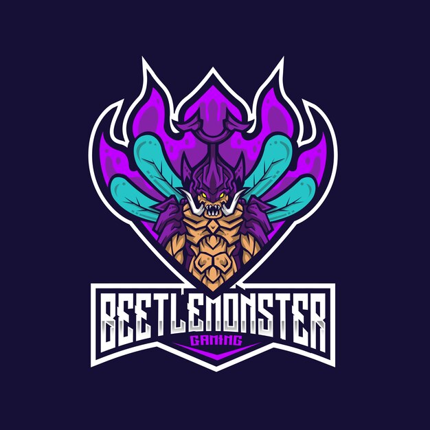 Beetle monster logo template