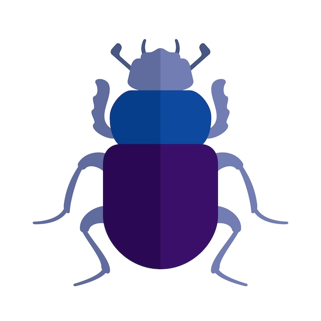 Beetle scarab flat style vector illustration Egyptian Scarab beetle