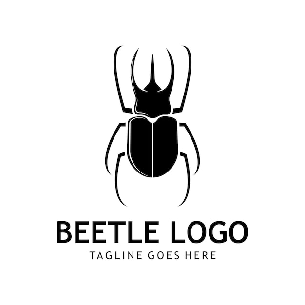 カブトムシのシルエットのベクトルのロゴ