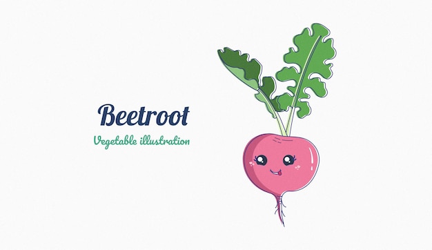 Beetroot character illustration, Sticker design vector