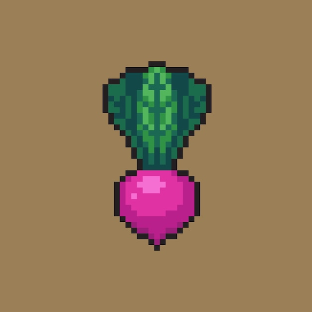 beetroot in pixel art style