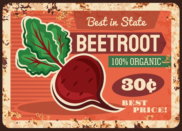 Beetroot rusty metal plate price tag