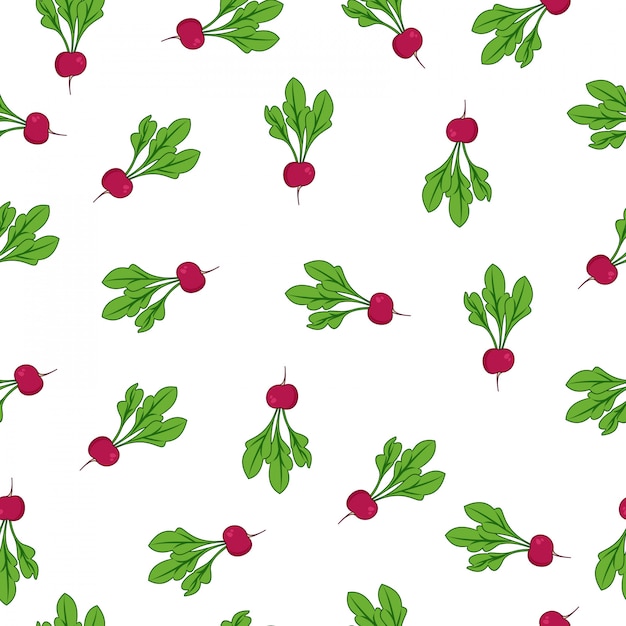 beetroot vegetables summer market seamless pattern