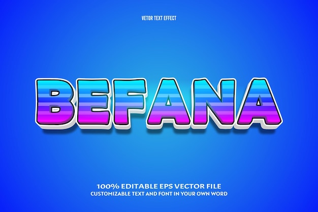 Befana editable text effect 3 dimension emboss comic style