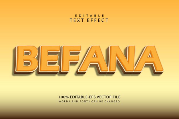 Befana editable text effect 3 dimension emboss modern style