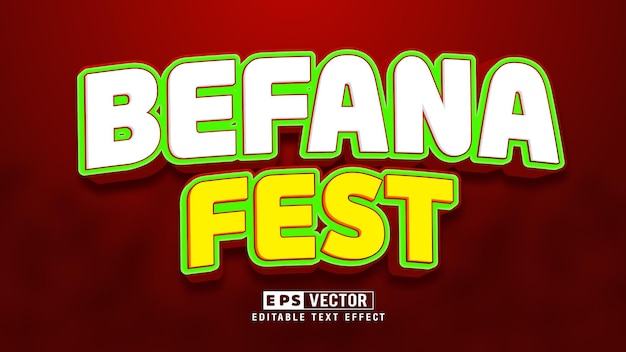 Befana Fest 편집 가능한 텍스트 효과 벡터 스마트 개체