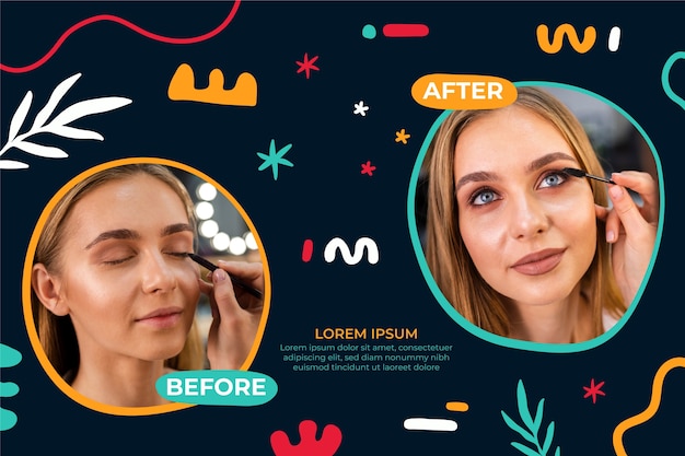 Vector before and after background template