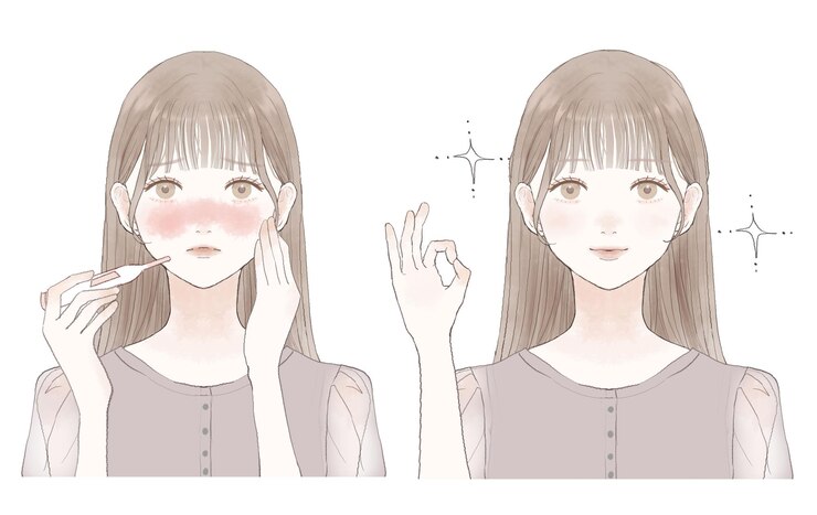 Vector 熱狂した女性の前後。白い背景に。