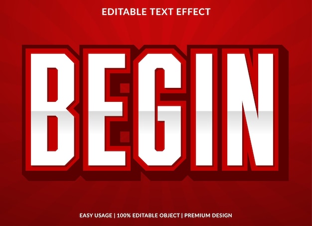 begin editable text effect template with abstract background style use for business logo