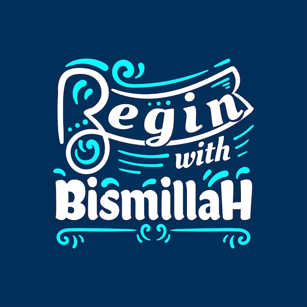 Begin met Bismillah Handlettering