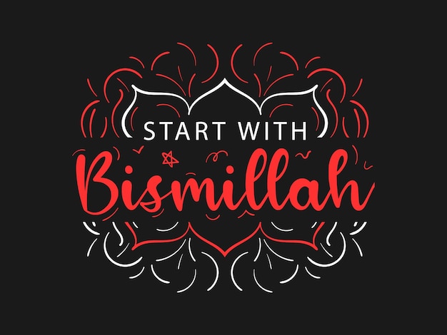 Vector begin met bismillah-typografie 3