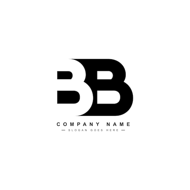 Beginletter BB Logo - Minimale Monogram Logo voor alfabet B