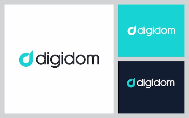 beginletter d-logo voor digitaal concept