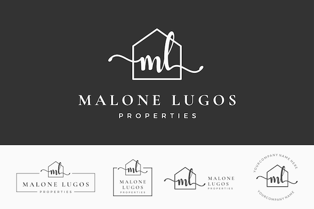 Beginletter ML M logo onroerend goed Home huis makelaar onroerend goed gebouw vector design collectie