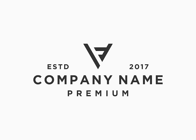 beginletter vf of fv logo vector illustratie ontwerpsjabloon