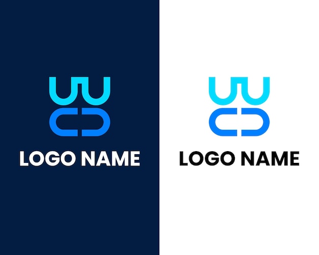 beginletter W en O, WO, OW-logo, monogram lijnstijl ontwerpsjabloon