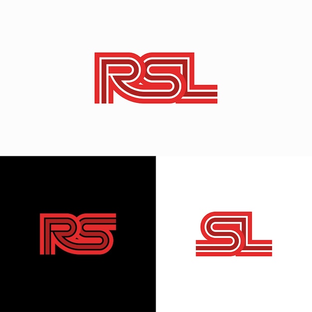 Beginletterlogo rsl, rs, sl minimaal modern overzichtslogo