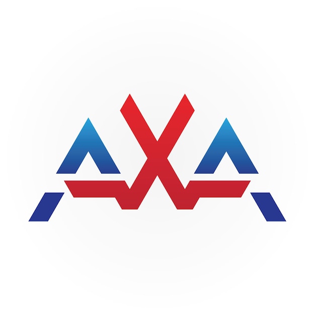 Beginletters AXA Logo ontwerp vector sjabloon