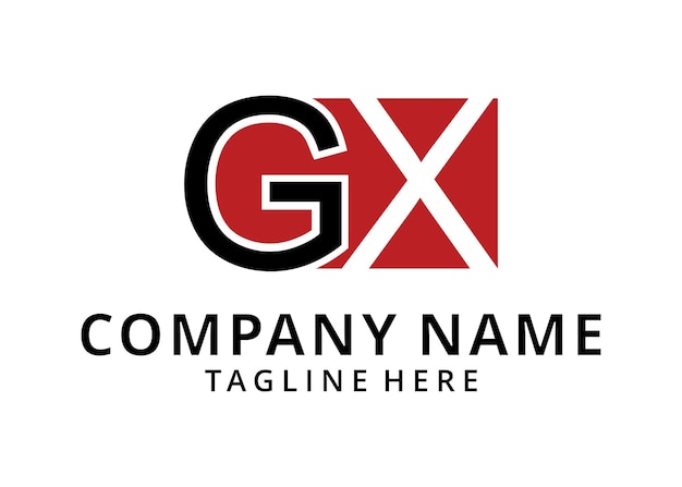 Beginletters GX of XG logo vector ontwerpsjabloon