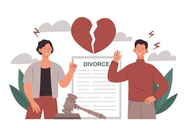 Vector begrip echtscheiding